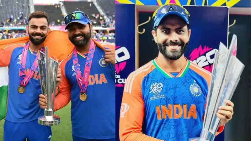 Indian Cricket Legends Ravindra Jadeja, Rohit Sharma, and Virat Kohli Retire from T20 Internationals Format, marking the end of a remarkable era