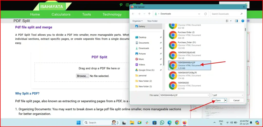 pdf file split by page
