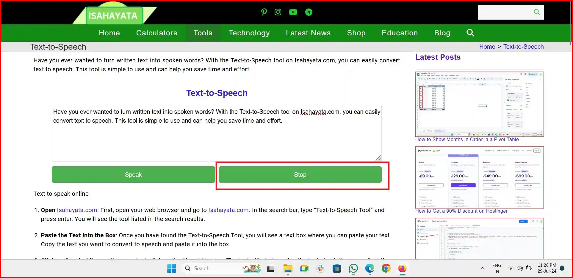 text to speak engine