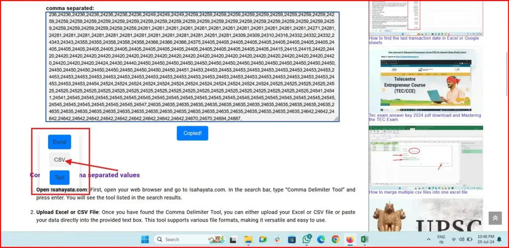 online comma delimiter