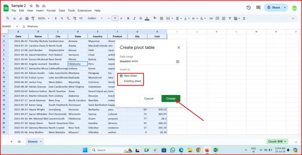 how to sort months in pivot table google sheets