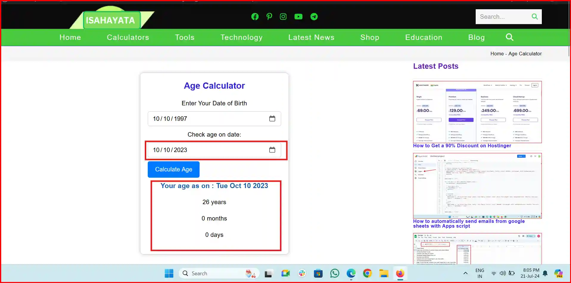 birthday age calculator