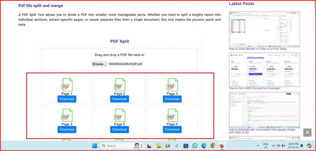 pdf file split pages