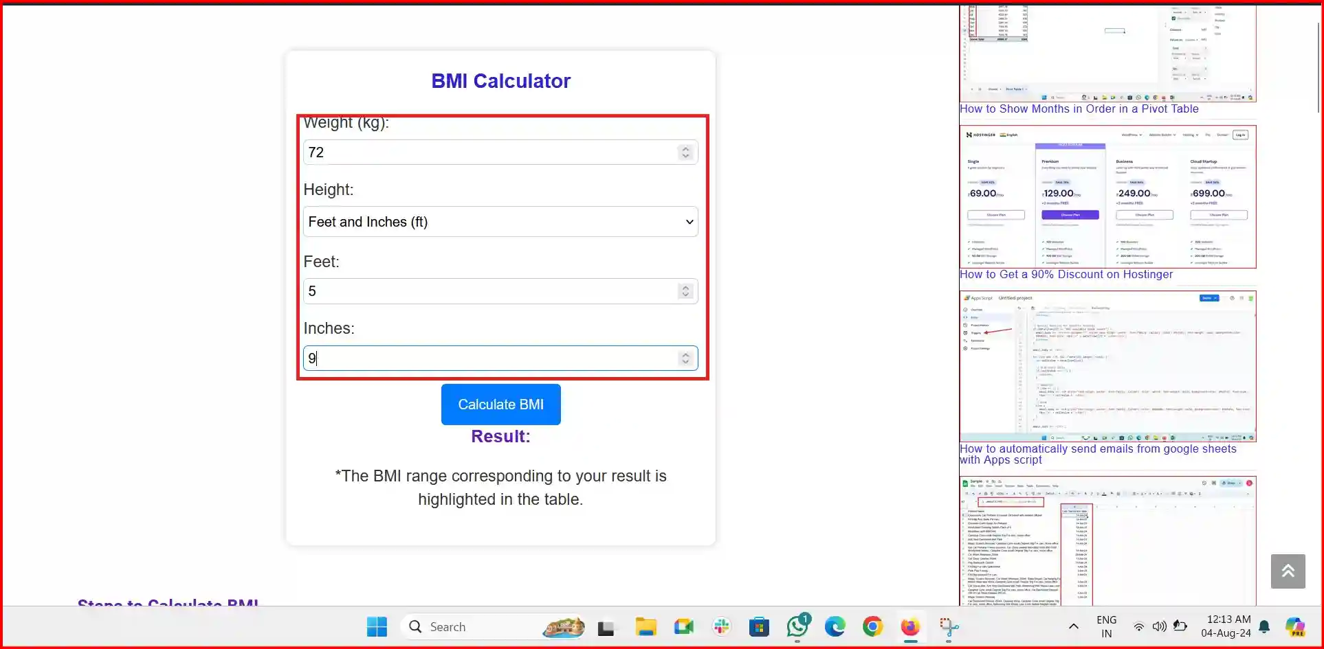 bmi calculator india
