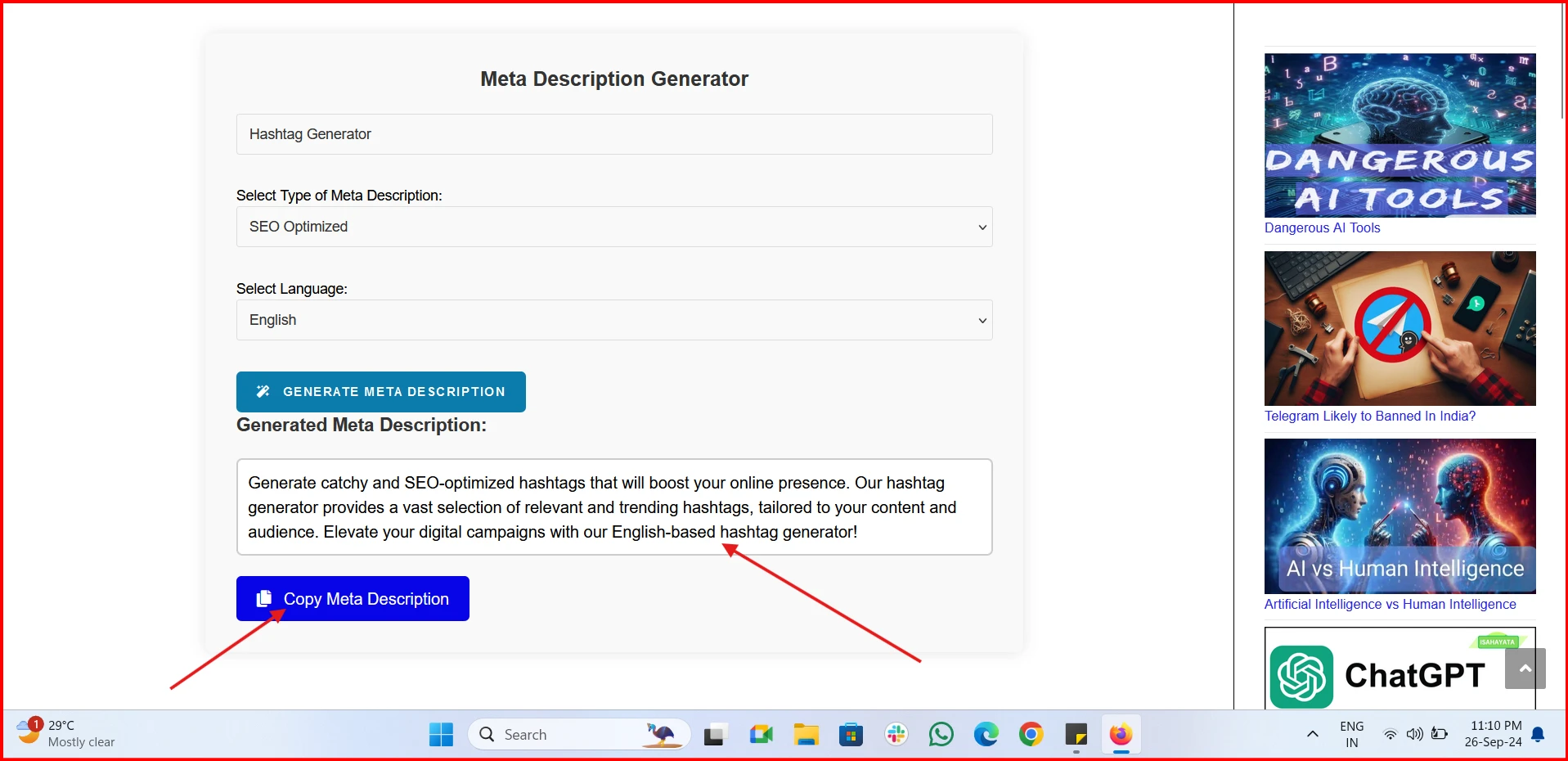 AI Meta Description Generator