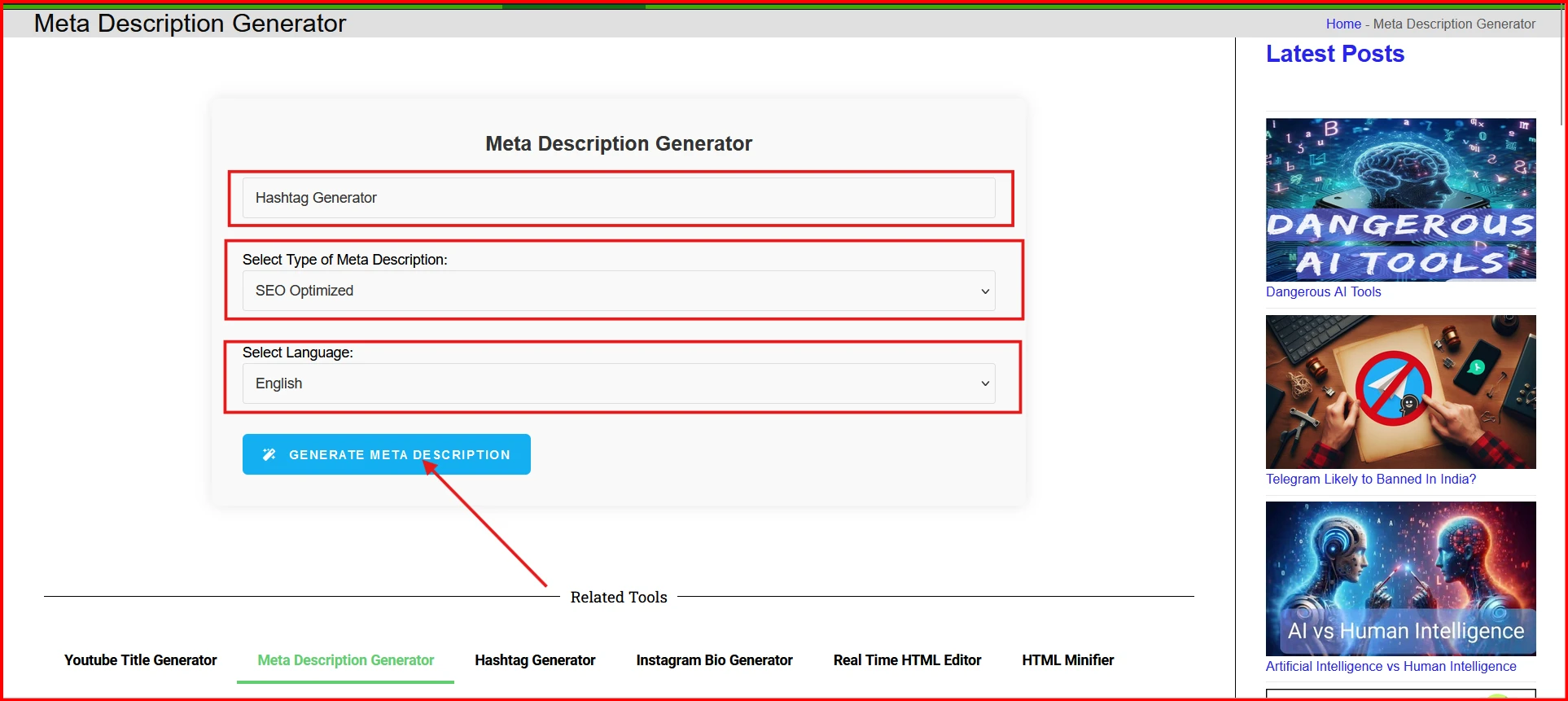 Meta Description Generator